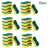 30pcs Double-sided Decontamination Cleaning Dishwashing Sponge Kitchen Nano Clean Rub Pot Rust Focal Stains Sponge Removing Kit