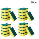 30pcs Double-sided Decontamination Cleaning Dishwashing Sponge Kitchen Nano Clean Rub Pot Rust Focal Stains Sponge Removing Kit