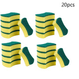 30pcs Double-sided Decontamination Cleaning Dishwashing Sponge Kitchen Nano Clean Rub Pot Rust Focal Stains Sponge Removing Kit